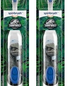 Arm & Hammer Spinbrush Kids Battery Powered Toothbrush, Jurassic World, Design May Vary (Pack of 2)