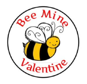 48 pcs valentine's day fancy bee mine​​​​​ stickers envelope seals labels round tags, stamps sticker for gift cards, envelopes, boxes for holiday, birthday, christmas