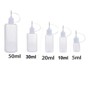 WEISHA Refillable Bottle 1PC 5/10/ 20/30/50ml Empty Dropper Plastic Bottles Needle Tip Squeezable Liquid Bottle Portable Transparent Empty Bottle(30ml)