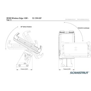 Scanstrut ROKK Wireless - Edge. 10W Waterproof Wireless Adjustable Phone Charging Mount 12/24V