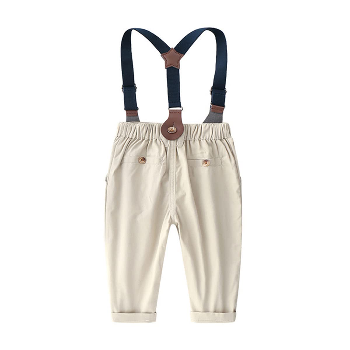 ULAMORE 6 Months -9 Years BoysGentleman Outfits Suit Set with Detachable Suspenders (light blue, 12-18 Months)