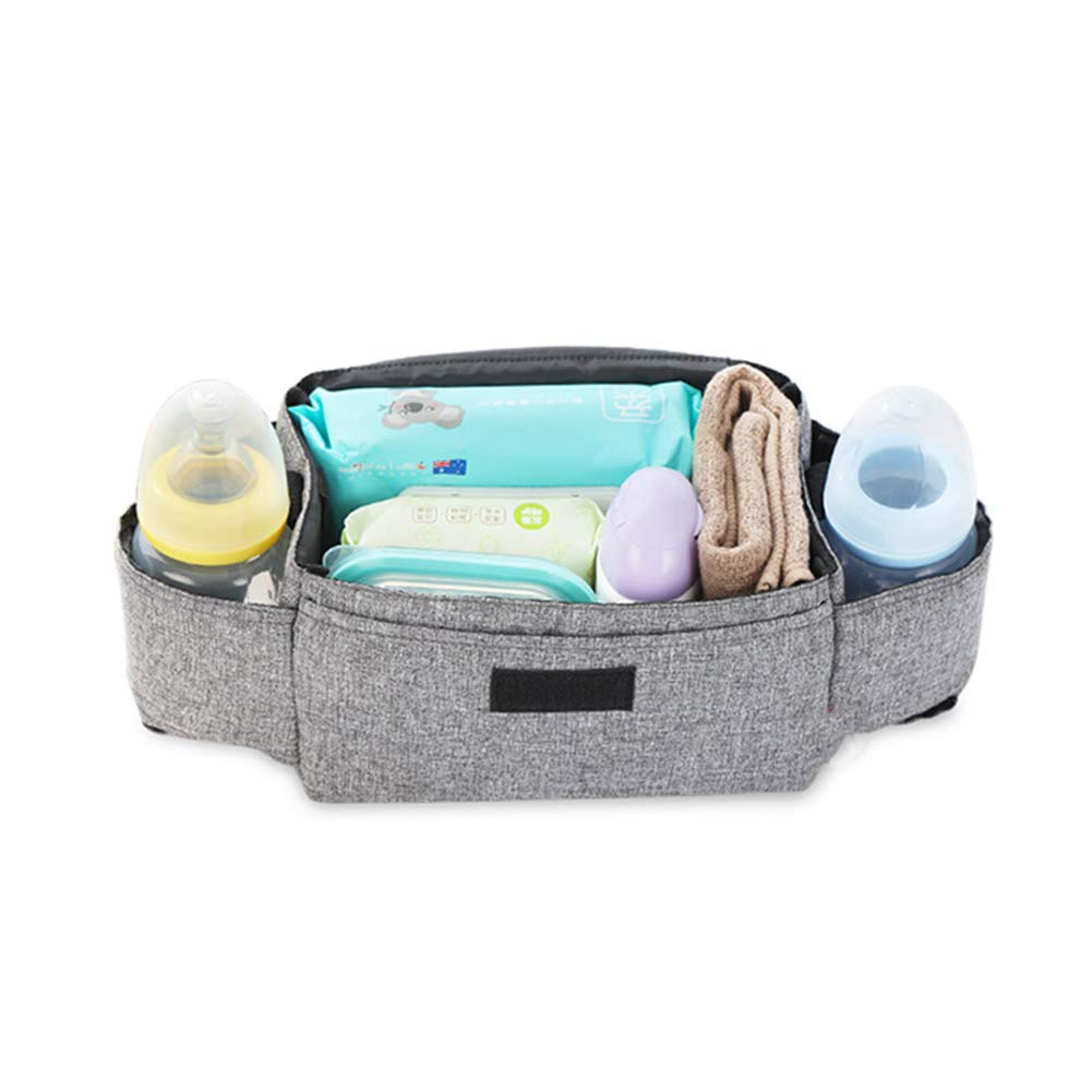 KTTR Baby Stroller Organizer with Cup Holders, Stroller Pushchair Storage Caddy for Baby Accessories,Universal Fit All Buggy Models,A