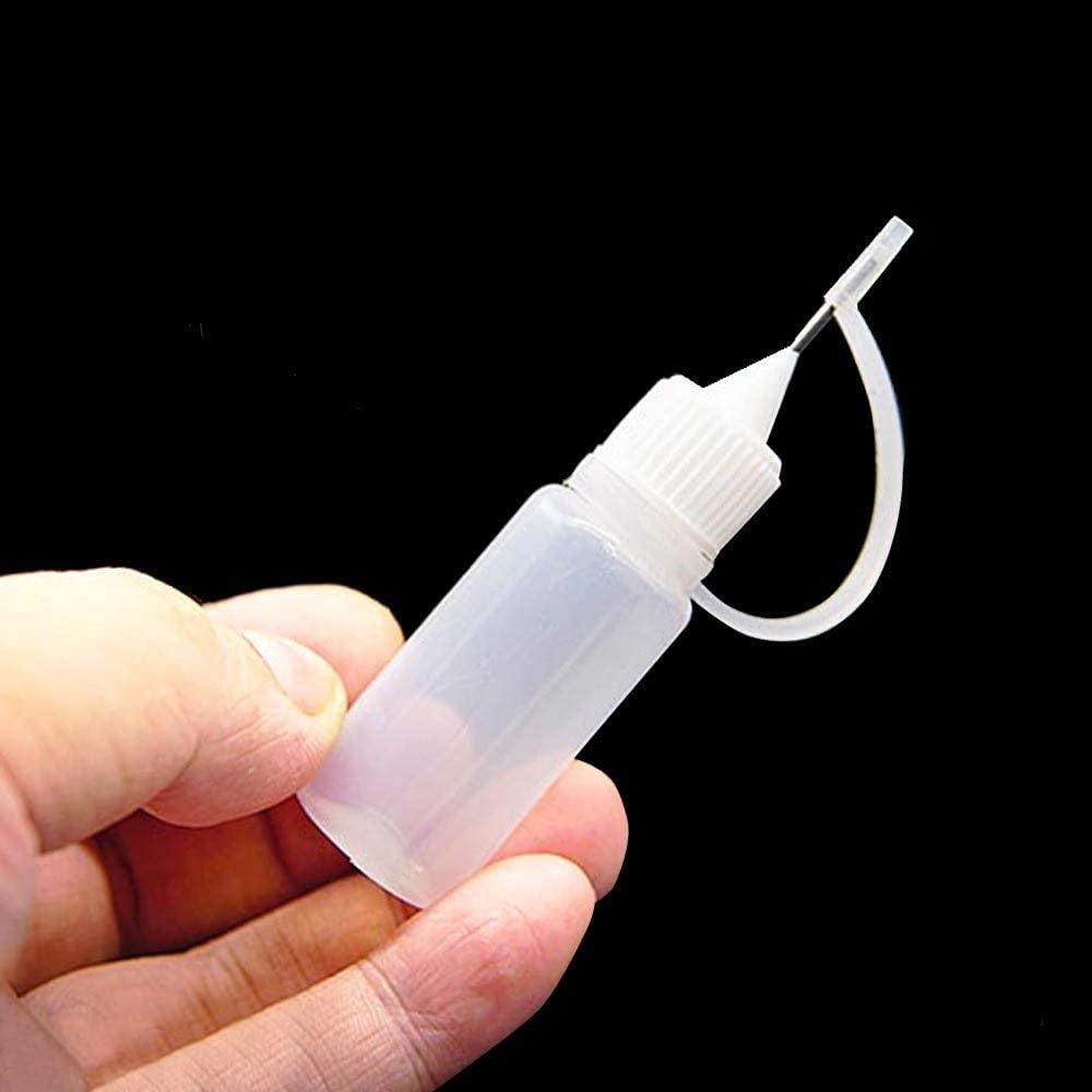 WEISHA Refillable Bottle 1PC 5/10/ 20/30/50ml Empty Dropper Plastic Bottles Needle Tip Squeezable Liquid Bottle Portable Transparent Empty Bottle(30ml)