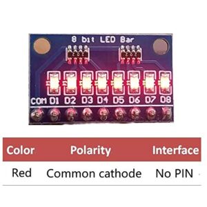 3.3V 5V 8 Bit Red Common Cathode LED Indicator Module DIY kit (1)