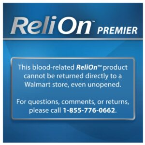 ReliOn Premier Blood Glucose Test Strips, 100 Count Bundle with Exclusive GABRENZ Fridge Magnet