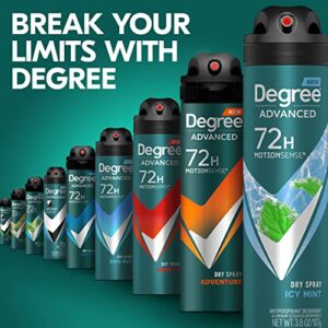 Degree Men Advanced Antiperspirant Deodorant Dry Spray Icy Mint 3 Count 72-Hour Sweat and Odor Protection Deodorant For Men With MotionSense Technology 3.8 oz