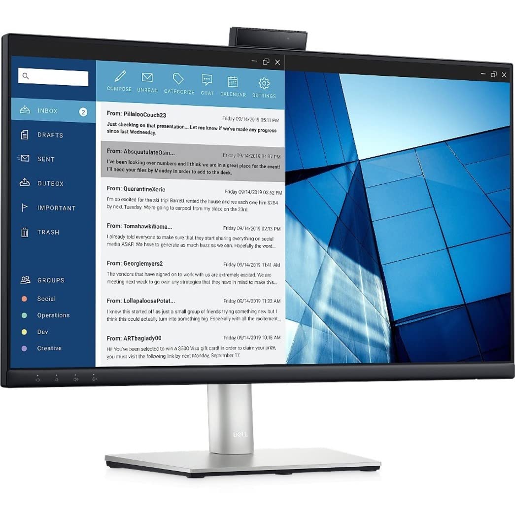 Dell C2423H 23.8" Full HD WLED LCD Monitor - 16:9 - Black, Silver (Renewed)