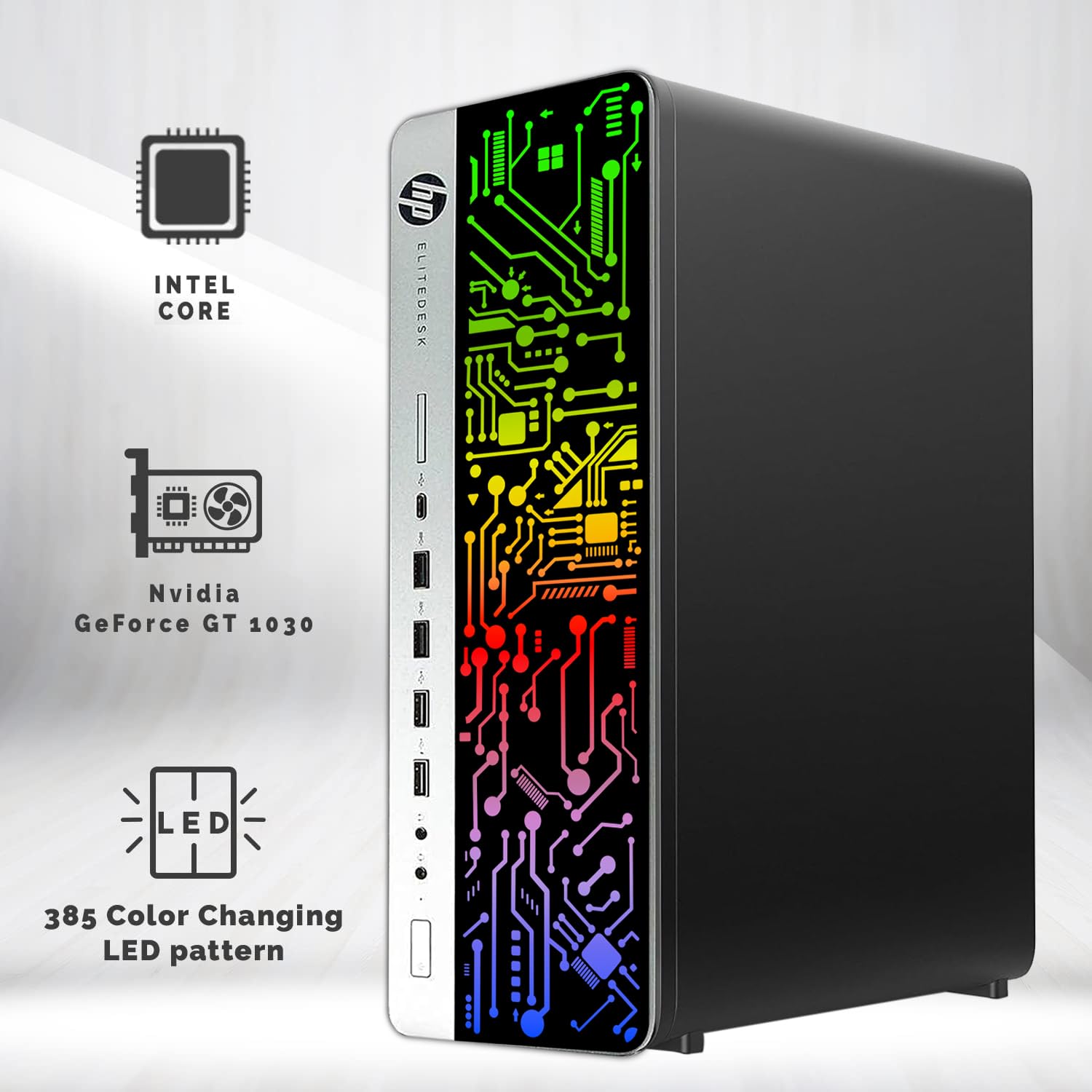 HP G3 RGB Computer PC Intel i5-6th Gen, AMD RX 550 Graphics, 32GB RAM, 1TB SSD + 3TB HDD, MTG New 27 Inch Dual Monitor, RGB Keyboard Mouse, Headphone, Webcam, Win 10 Pro (Renewed)