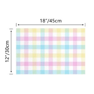 Rvsticty Linen Spring Placemats Set of 4 Buffalo Check Plaid Easter Table Mats Easter Decor Birthday Party Home Kitchen Table Decorations and Supplies-12×18''