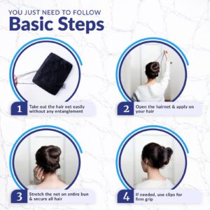 ZefeqCo Hair Net Black - 100Pcs – 24 inches Invisible Nylon Hair Nets for Women and Men - Perfect for Hair Bun, Sleeping, & Kitchen Food Service