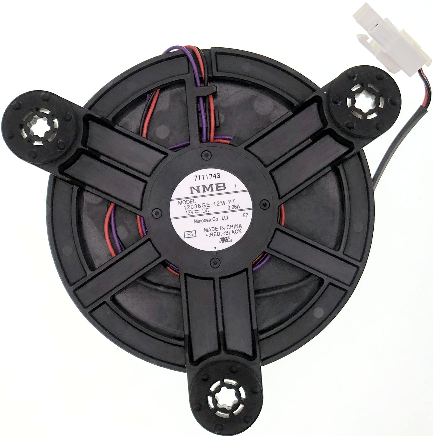 Refrigerator Cooling Fan Motor 12038GE-12M-YT 12VDC 0.26A 3-Wire Variable Frequency Cooling Fan