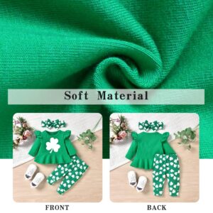 Aalizzwell 3-6 Months Baby Girl St. Patrick’s Day Clothes Infant Girls First Saint Patrick’s Day Outfit My Tunic Clothing Set Shamrock Green Clover