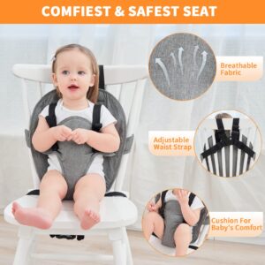 High Chair Harness Seat for Travel, Portable Baby Safety Harness Chair Accessory, Washable Travel Harness Seat with Adjustable Straps Shoulder Belt for Infant Feeding/Toddler - Baby Travel Essential