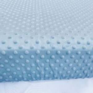 KiddyKlouds Crib Sheets for Standard Crib Mattress 52 x 28 x 8 Inches for Baby Boys Girls Neutral. Soft Plush Minky Crib Sheet. (No. 3 - Light Blue)