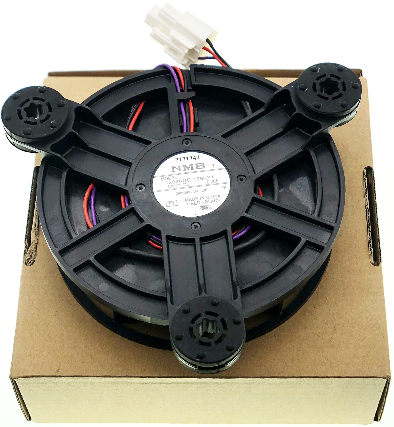 Refrigerator Cooling Fan Motor 12038GE-12M-YT 12VDC 0.26A 3-Wire Variable Frequency Cooling Fan