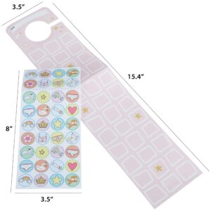 C.R. Gibson BTDK-24937 Super Princess Stickers and Hanging Door Knob Reward Chart Potty Training Tool for Girls, 3.5" W x 15.4" H, Multicolor, 36 Stickers