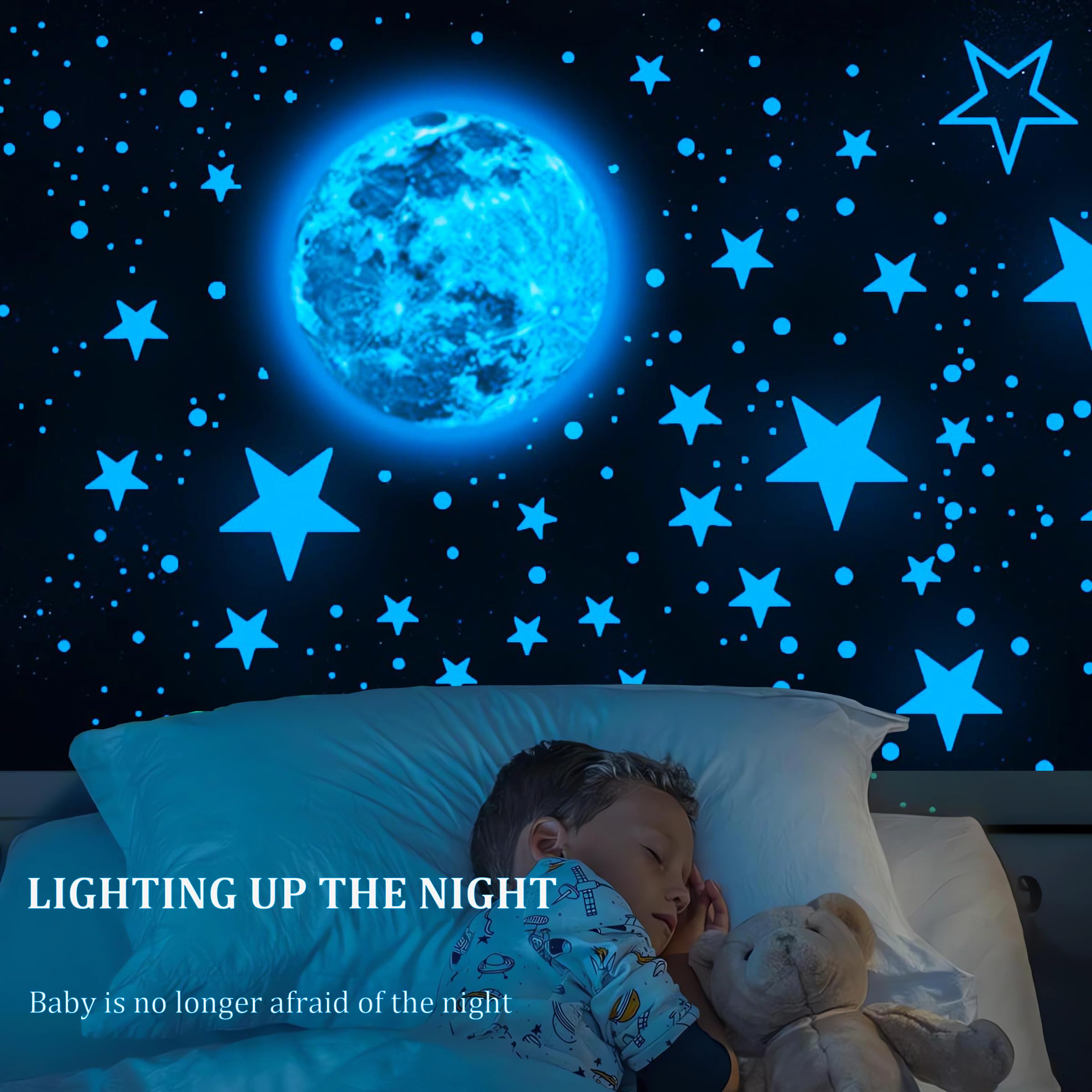 Glow in The Dark Stars Wall Stickers,Glowing Stars for Ceiling and Wall Decals,1049 Pcs,Ceiling Stars Glow in The Dark,Perfect for Kids Bedding Room,Play Room,Living Room,Wall Decorations,Baby Room