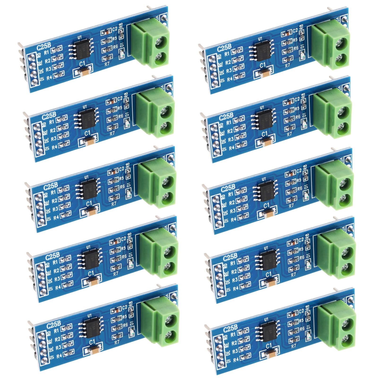 DiGiYes 10PCS MAX485 RS485 Transceiver Module TTL UART Serial to RS485 Instrument Interface Module 5V Development Accessories Board