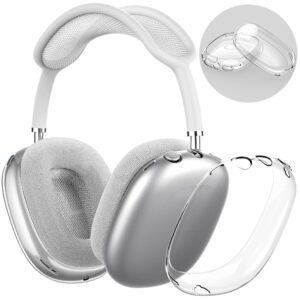 niutrendz clear case for airpods max case cover soft tpu protective ear cups covers accessories【anti-fingerprint, anti-scratch & anti-dust】 (crystal clear)