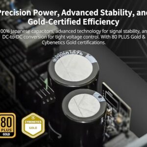 MONTECH Titan Gold 1200W High-End ATX Gaming Power Supply - 80 Plus Gold & Cybenetics Platinum - Fully Modular - ATX 3.0 Standard Compatible - PCIe 5.0 Connector Ready - New 12VHPWR