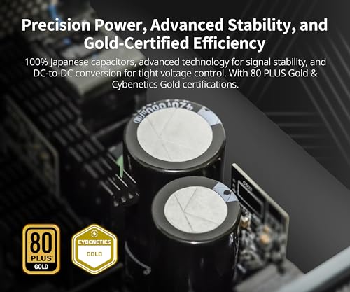 MONTECH Titan Gold 1200W High-End ATX Gaming Power Supply - 80 Plus Gold & Cybenetics Platinum - Fully Modular - ATX 3.0 Standard Compatible - PCIe 5.0 Connector Ready - New 12VHPWR