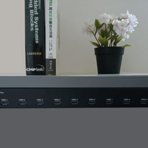 SEDNA - 19 Inch 1U Rack Mount 10 Port USB 3.2 Gen II Hub (10Gbps) with 5V 10A AC/DC Adapter