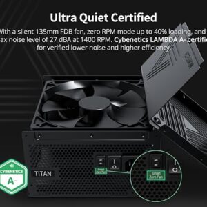 MONTECH Titan Gold 1200W High-End ATX Gaming Power Supply - 80 Plus Gold & Cybenetics Platinum - Fully Modular - ATX 3.0 Standard Compatible - PCIe 5.0 Connector Ready - New 12VHPWR