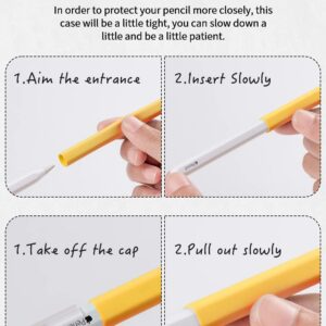 2 Pack Silicone Pencil Case Compatible with Apple Pencil 2nd Generation Only,Case Cover Sleeve Accessories Protective Skin Holder(Must Read Installation Instructions) [Yellow,Black]