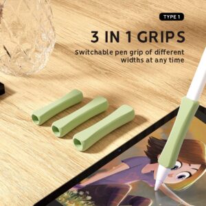 5 Pack Pencil Grips Compatible with Only Apple Pencil 2nd Generation Silicone Ergonomic Design Sleeve Holder(Mint Green)