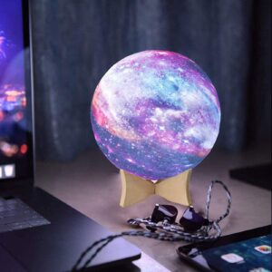 YouOKLight Moon lamp, 16 Colors LED Star Light Kids Night Light Galaxy Lamp with Stand, Remote, Touch Control and USB Rechargeable, 3D Night Lamp for Baby Kids Lover Birthday Party Gifts (5.9 Inch)…