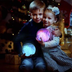 YouOKLight Moon lamp, 16 Colors LED Star Light Kids Night Light Galaxy Lamp with Stand, Remote, Touch Control and USB Rechargeable, 3D Night Lamp for Baby Kids Lover Birthday Party Gifts (5.9 Inch)…