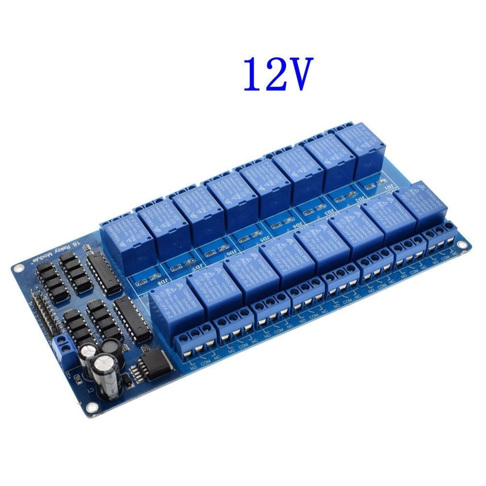 HIFASI 1PCS 5V 16 Channel Relay Module for ARM AVR DSP Electronic Relay Plate Belt Optocoupler Isolation (Color : 12V 16 Channel Relay)