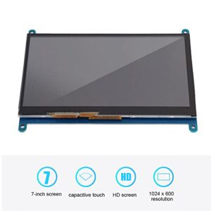 Jeanoko Touch Screen, 5V Power Supply Screen for Raspberry 1024x600 High Resolution LED Backlight for 4B