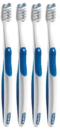 Oral-B Cross Action Gentle Clean Manual Toothbrush 35 Extra Soft (Colors Vary) - Pack of 4