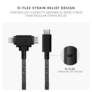 Native Union Belt Cable Duo – 5ft Ultra-Strong Braided Universal Charging Cable – Made with Recycled Materials – 2-in-1 Multi-Device MFi Certified Connectors for Lightning & Type-C Devices (Cosmos)