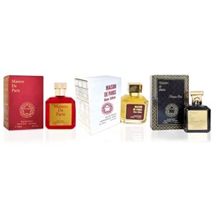 META-BOSEM Mason de Paris+Parisian Oud+Blanc Edition Women Perfume Collection, Eau de Parfum Natural Spray - Fresh Scent - Holiday Gift Set (Pack of 3) Each 3.4 Fl Oz, Total 10.2 Fl Oz