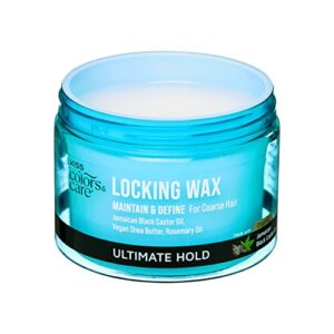 KISS COLORS & CARE Ultimate Hold Locking Wax, 6 oz. - starts and maintains locs with long lasting hold and no build up. Ideal for thicker hair textures