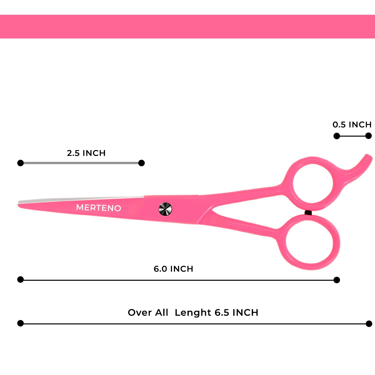 Professional Hair Cutting Scissors 6.5 inch Extremely Very Sharp Right-Hand Razor Edge Barber Scissors for Men and Women, Hair Cutting Shears Made of 420c Stainless Steel (Hot Pink)