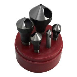 #0-4 90 Degree HSS Zero Flute Countersink & Deburring Tool 5 Pc. Set 1/16, 5/32, 3/16, 5/16, 9/16"