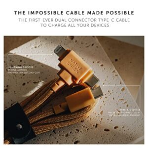 Native Union Belt Cable Duo – 5ft Ultra-Strong Braided Universal Charging Cable – Made with Recycled Materials – 2-in-1 Multi-Device MFi Certified Connectors for Lightning & Type-C Devices (Cosmos)