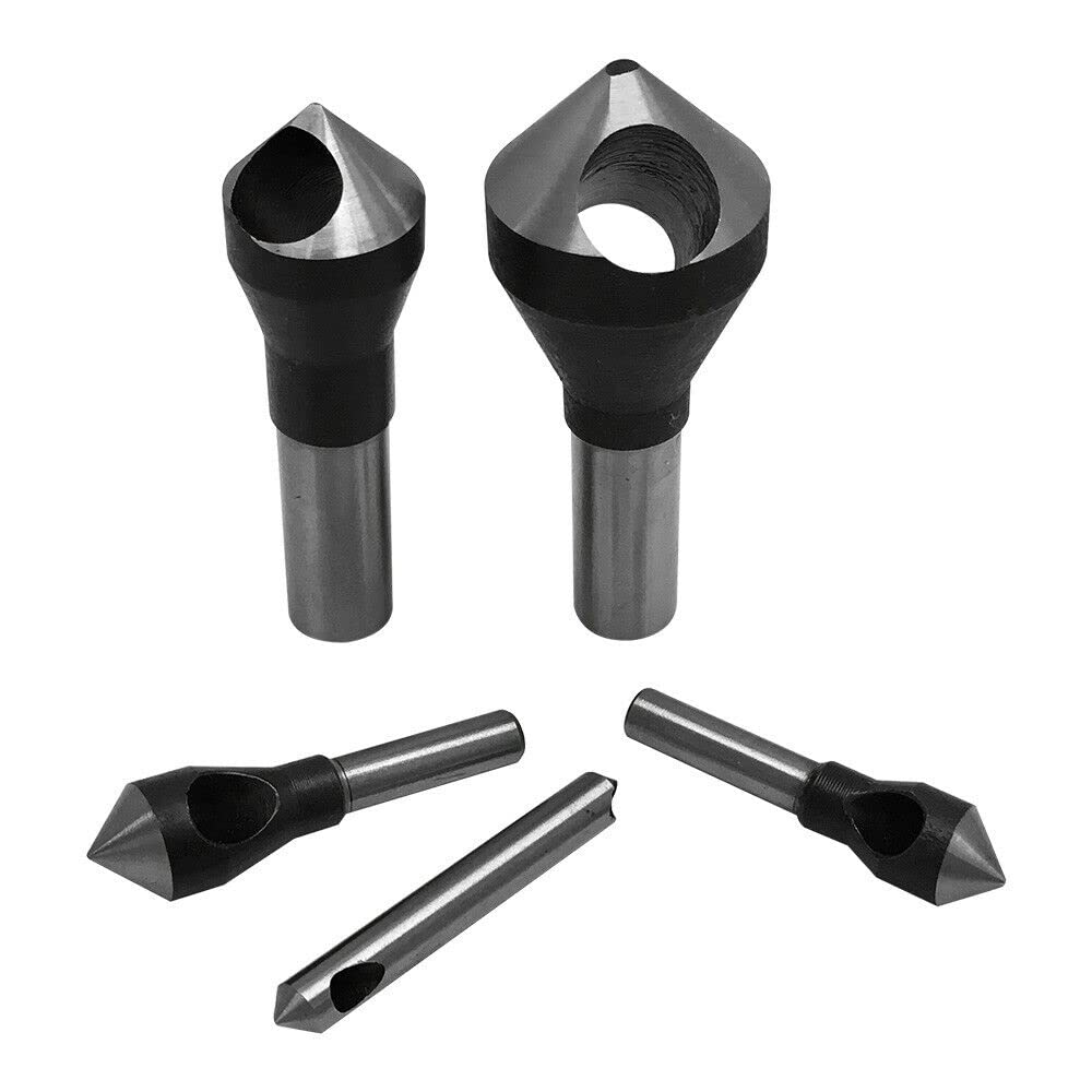 #0-4 90 Degree HSS Zero Flute Countersink & Deburring Tool 5 Pc. Set 1/16, 5/32, 3/16, 5/16, 9/16"