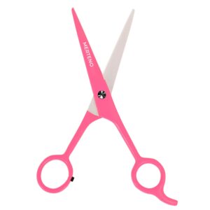 professional hair cutting scissors 6.5 inch extremely very sharp right-hand razor edge barber scissors for men and women, hair cutting shears made of 420c stainless steel (hot pink)