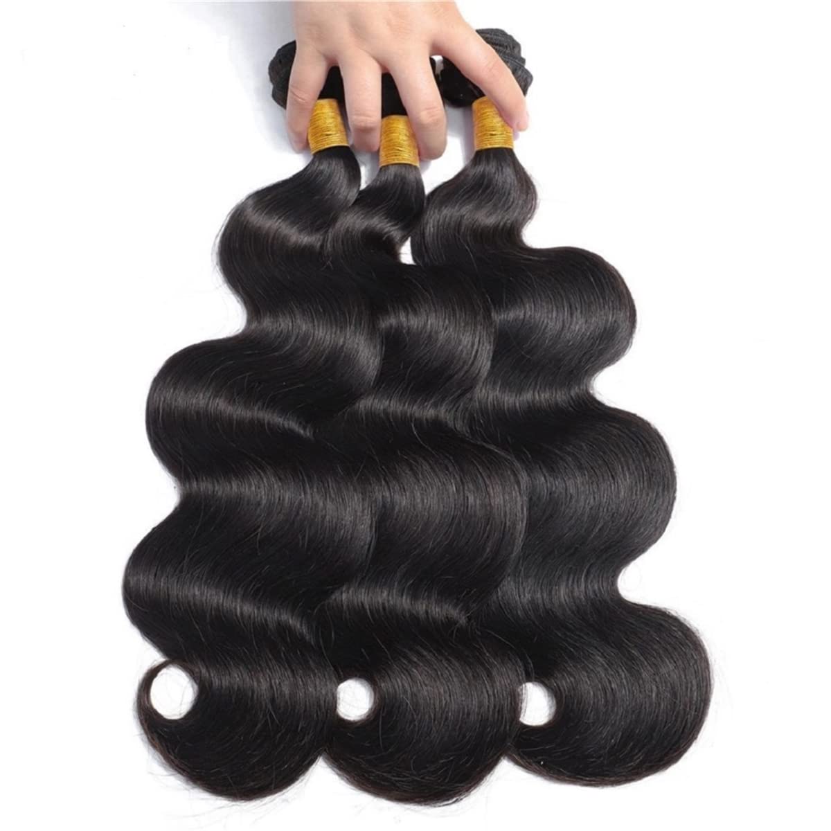 10A Body Wave Bundles Human Hair 18 20 22 Inch Brazilian Virgin 100% Unprocessed Weave Bundles Human Hair 3 Bundles Deals Natural Black Color