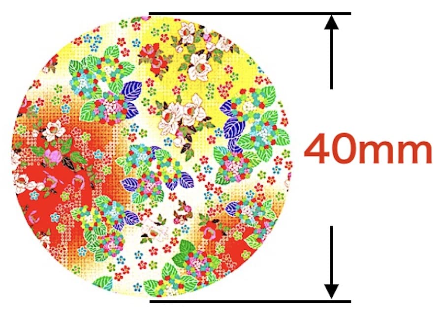 KUDOS.JP Envelope Seals Japanese Pattern Round Stickers - Gift Packing Decorative Label 48 Pcs (Cherry Blossoms)