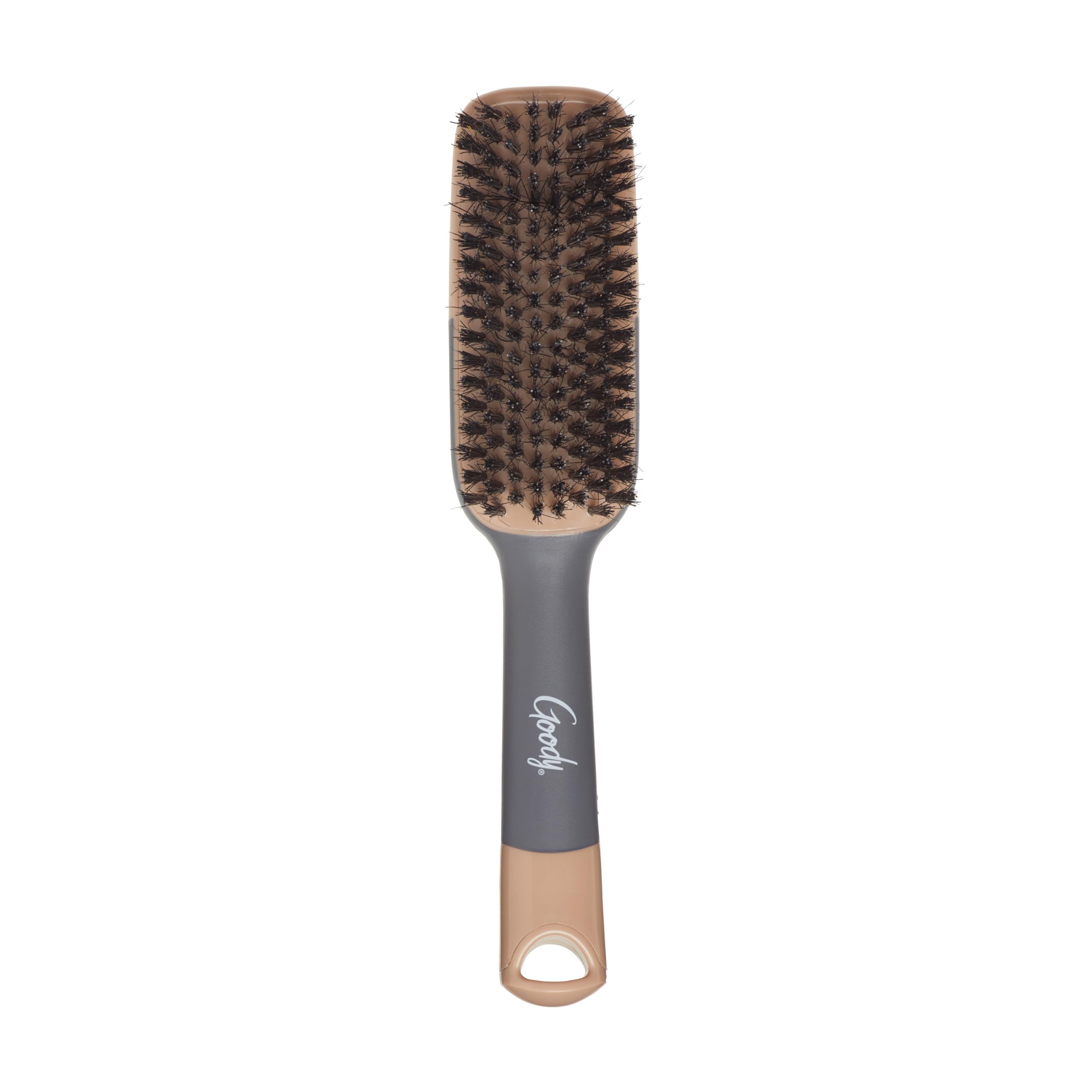 Goody Detangle It Boar Bristle Hair Brush, Use as a Detangling Brush or Styling Brush, Conditions & Boosts Shine, Helps Tackle Knots & Reduce Frizz, For Wet or Dry Hair, Brown/Grey