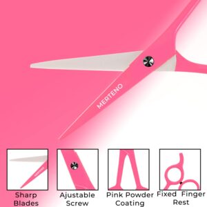 Professional Hair Cutting Scissors 6.5 inch Extremely Very Sharp Right-Hand Razor Edge Barber Scissors for Men and Women, Hair Cutting Shears Made of 420c Stainless Steel (Hot Pink)