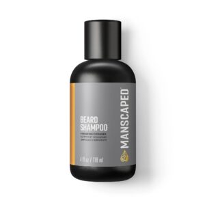 manscaped® ultrapremium beard shampoo, hydrating cleanser with eucalyptus, rosemary, lavender essential oils, moisturizing beard wash for hair and skin (4 oz)