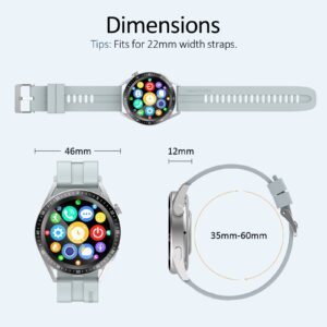 Smartwatch (receive and dial), 2023 latest 1.38" TFT HD full round full touch screen, female male smartwatch, smartwatch with fitness tracker phone/text/heart rate/AI voice assistant/blood pressure