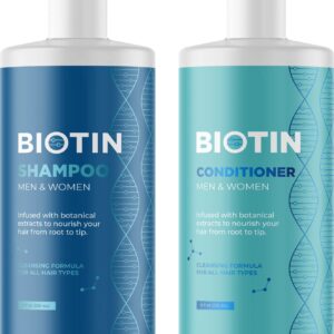 Hair Growth and Thickening Set for Women and Men - Biotin Infused Shampoo, Conditioner, and Hair Thickening Serum with Castor and Rosemary Oil