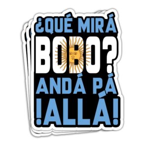 coiasy (3 pcs) qué mirá bobo sticker andá pá allá sticker, what are you looking at fool go away funny soccer stickers funny argentina trend meme gifts decorations for laptop bottles car window 3"x4"